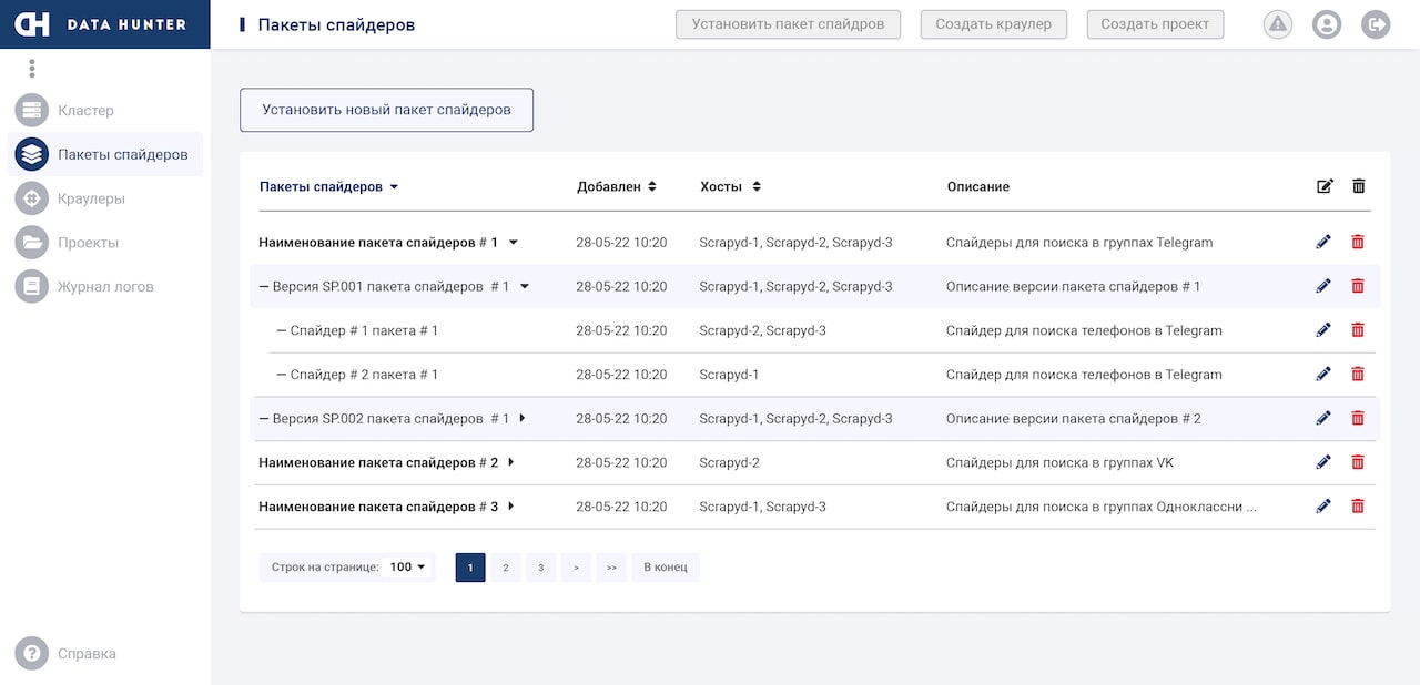 Интерфейс администратора